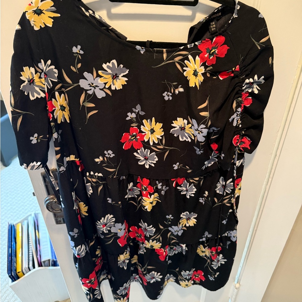 ASOS Black Floral Mini Dress